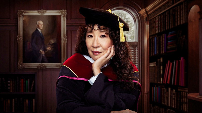 Ji-Yoon sits at her desk, surrounded by towering stacks of papers, her expression caught between exhaustion and determination