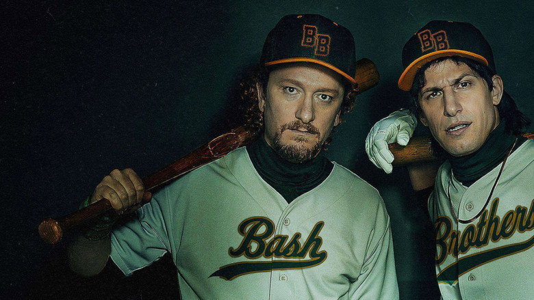 A neon-drenched locker room, where Andy Samberg’s Jose Canseco and Akiva Schaffer’s Mark McGwire loom like rock stars, their mullets catching the light like halos.