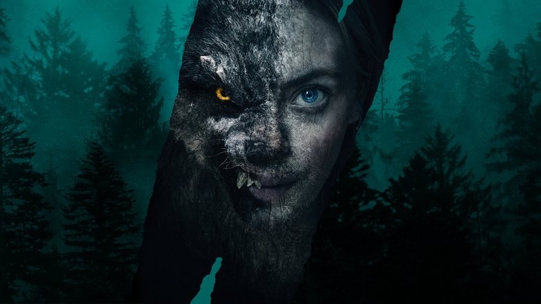 A girl stands in a snowy forest, her breath visible in the cold air, her expression unreadable.