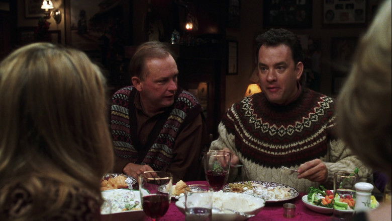 Chuck floating on his makeshift raft in the open ocean