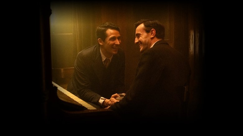 Two young men standing in a wide, misty landscape of Maine.