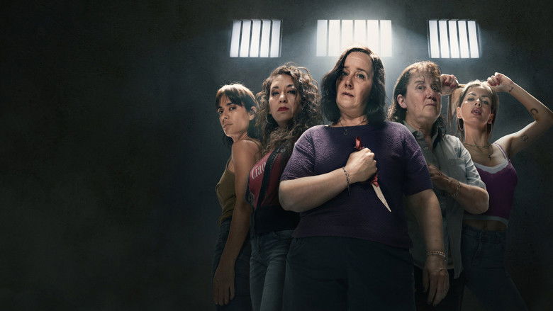 Inmates gathering in the crowded prison yard