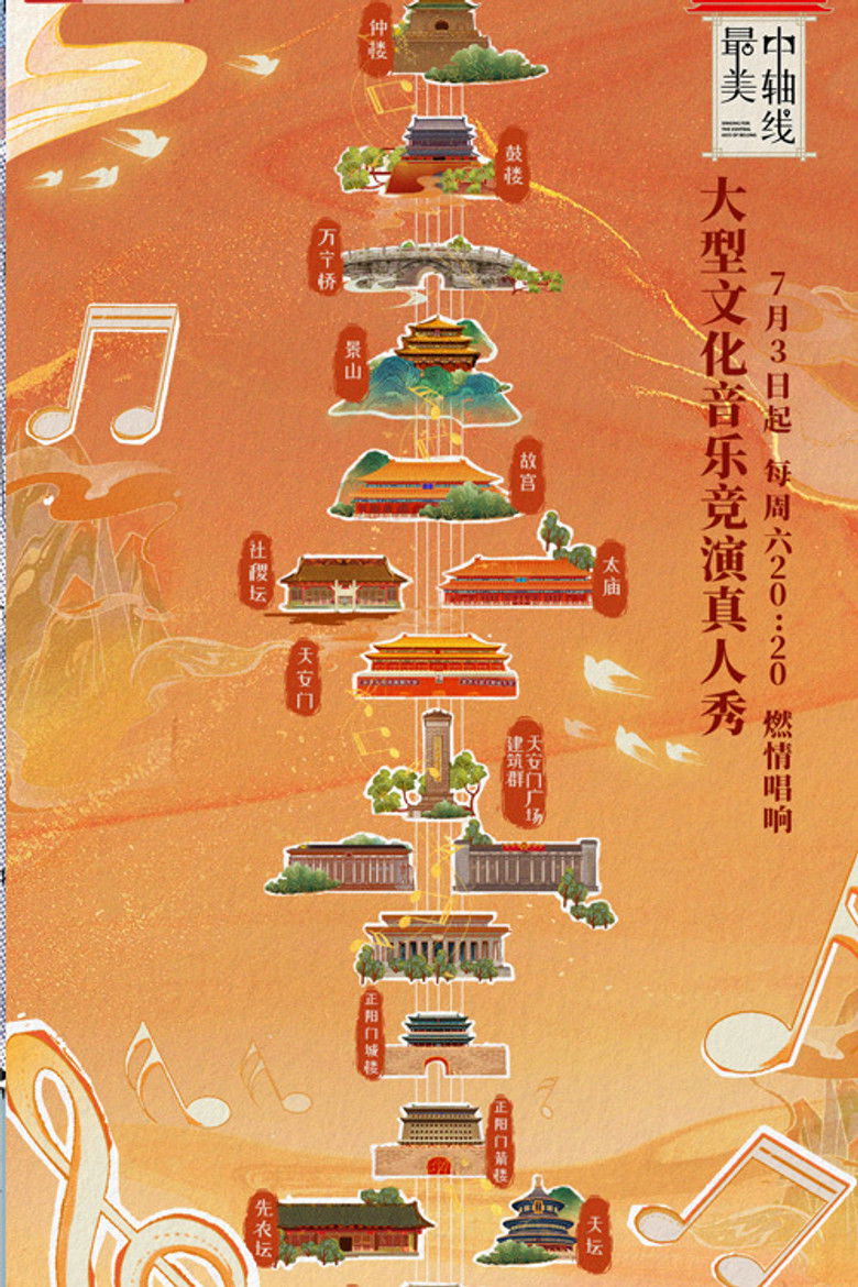 Singing for the Central Axis of Beijing poster background
