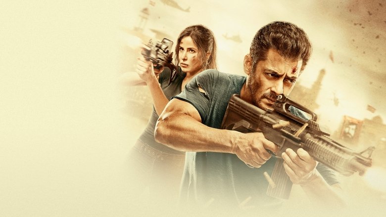 A high-stakes action sequence, with Salman Khan and Katrina Kaif back-to-back, surrounded by chaos