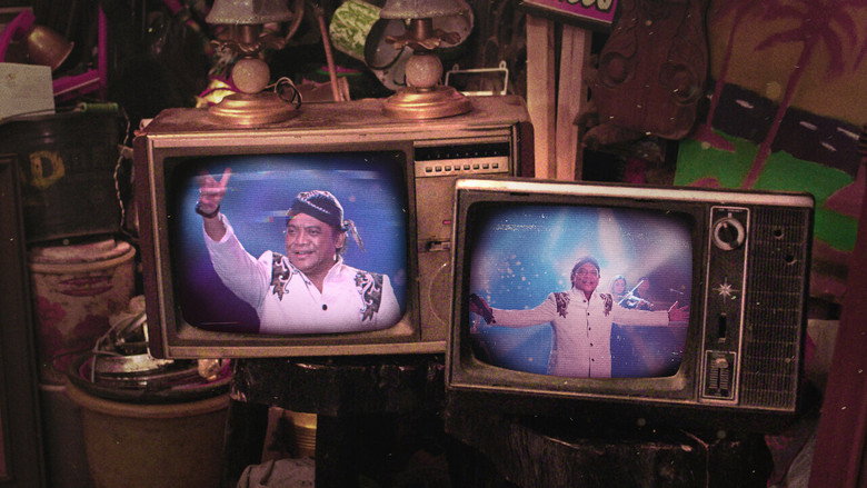A dimly lit café, its walls adorned with faded posters and string lights, where a group of people sit in quiet companionship, their faces half-lit by the glow of a single lamp.