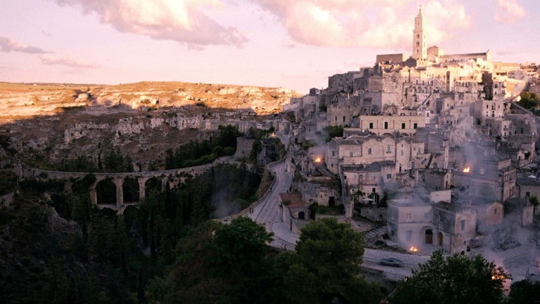Bond holding an assault rifle in a moody, neon-lit tactical sequence
