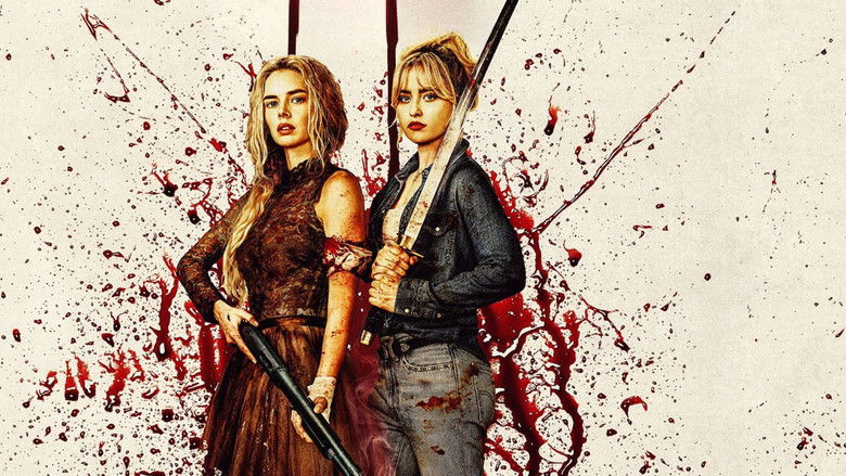 Two sisters armed and standing back to back