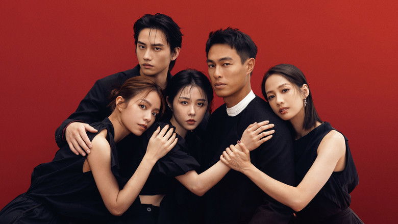 A quiet moment of reflection in the neon-lit city