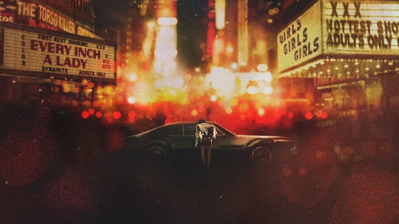 A neon-lit Times Square in the 1970s, its garish lights reflecting off wet pavement, crowds moving in a blur of anonymity.