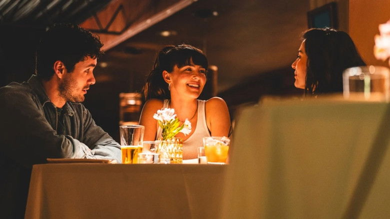 Olivia standing outside the coffee shop, looking thoughtful and conflicted