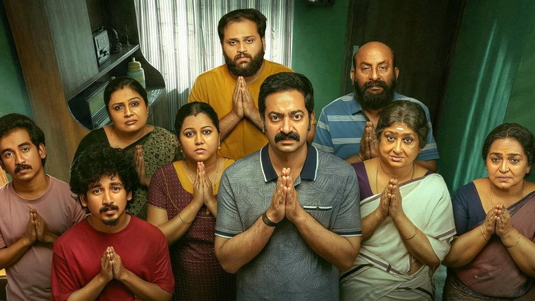 A tense family dinner scene, where the camera lingers on the uneaten food and the unspoken tension between characters.