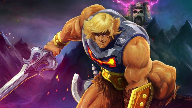 He-Man and Teela standing back-to-back, surrounded by swirling magical energy, their expressions grim but determined.