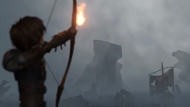 Astrid and Hiccup surveying the horizon