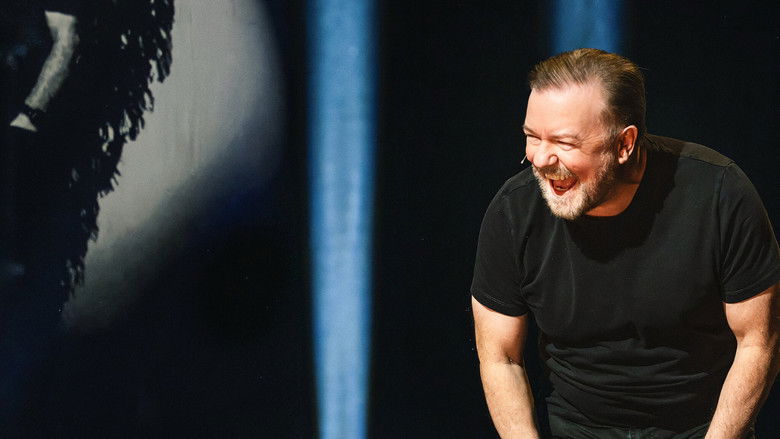 Ricky Gervais on stage in Mortality
