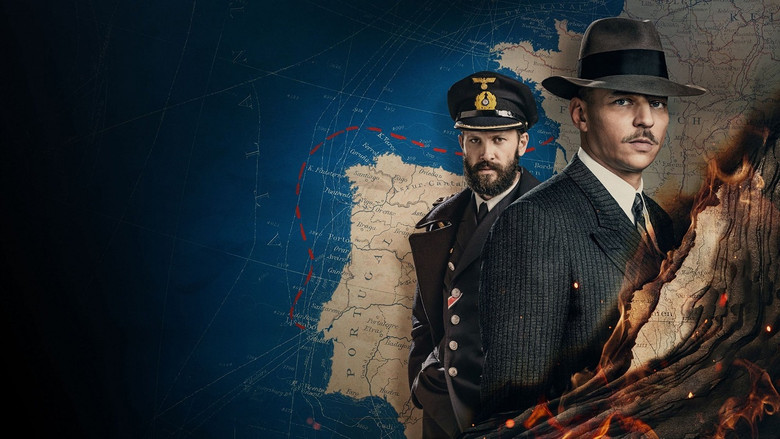 A close-up of a character looking out a window in a French town, conveying the tension of the occupation.