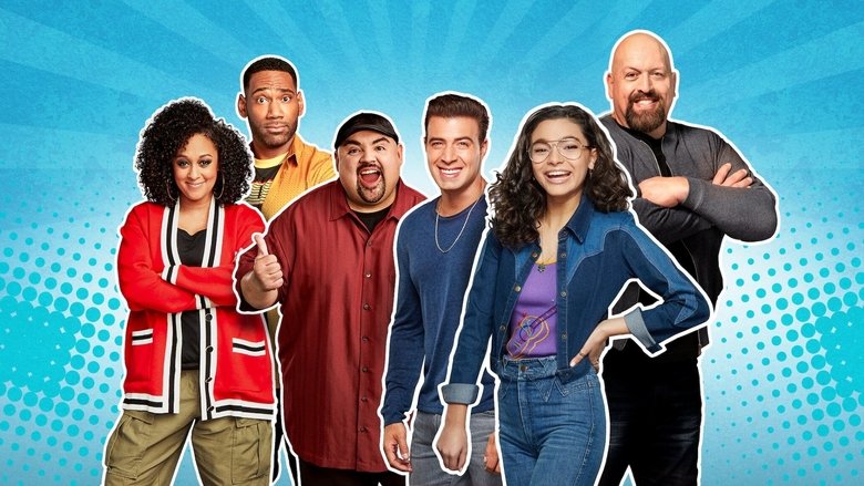A group of characters from different Netflix sitcoms standing awkwardly in a gymnasium, looking like they've just been told they're competing in a crossover event.