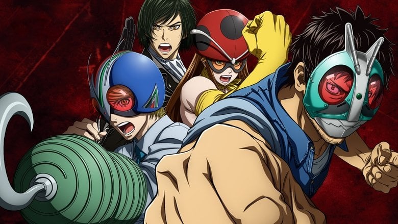 Tojima stands in a chaotic, brightly colored pose, looking out of place in a gritty urban environment.