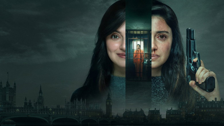 A tense moment in Liverpool’s dimly lit streets, where Savi (Divya Khossla) moves through the shadows, her face half-lit by a flickering streetlamp.