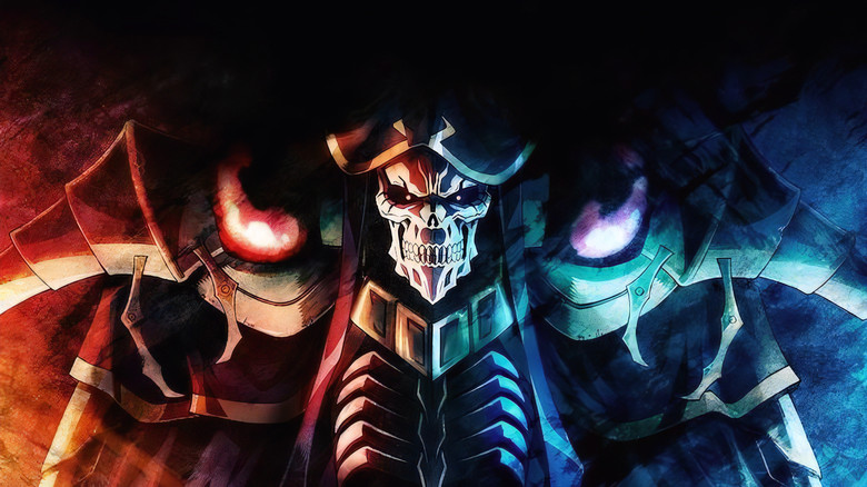 Ainz Ooal Gown stands before the Sacred Kingdom's council, his skeletal fingers steepled in quiet amusement as the humans debate his offer of aid.