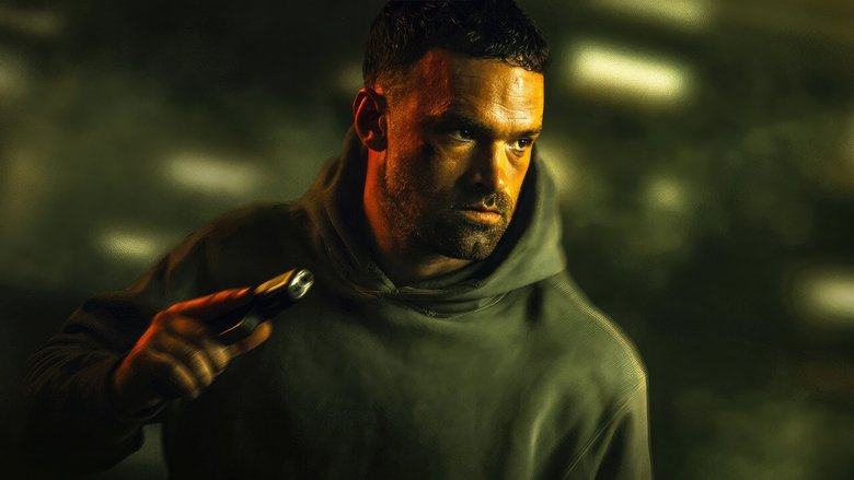 Adam Franco mid-fight, his face half-lit by neon, the rest swallowed by shadow