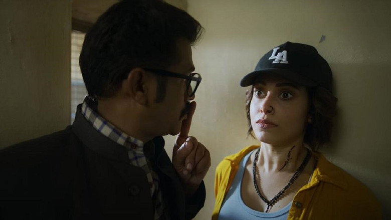 Nushrratt Bharuccha’s Pushpa, mid-slap, her face a mask of exasperation as Sohum Shah’s Kesari cowers in the background.