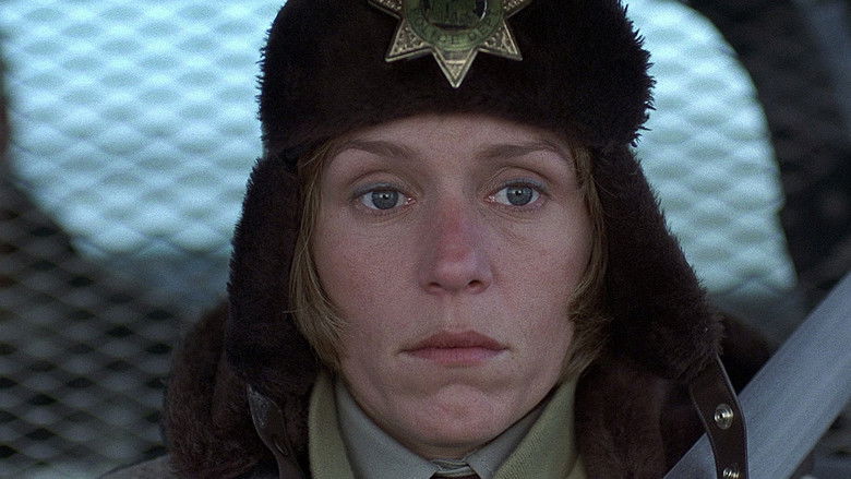 Marge Gunderson, played by Frances McDormand, investigating a crime scene in the snow