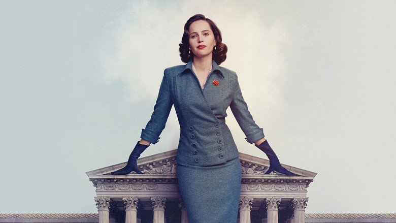 Ruth Bader Ginsburg, in her signature red coat, walking up the steps of Harvard Law School, surrounded by a sea of male students in dark suits.