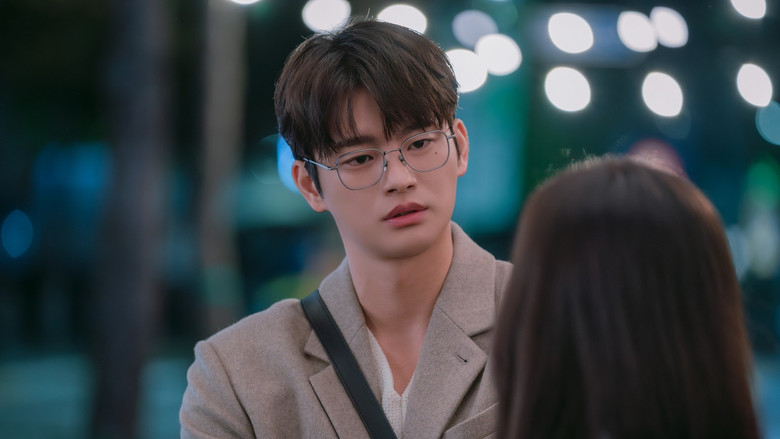 The moment of collision, where the digital interface overlaps with Mi-rae's reflection in her apartment mirror.