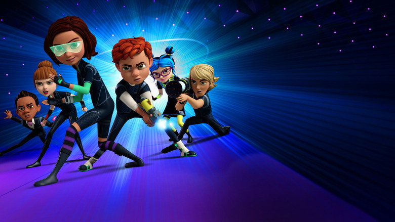 Juni and Carmen Cortez standing in front of Spy Kids Academy, their expressions a mix of determination and excitement