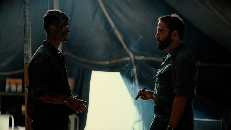 A prehistoric creature emerges from the darkness