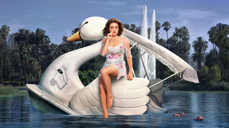 The sun sets over the Hollywood Hills