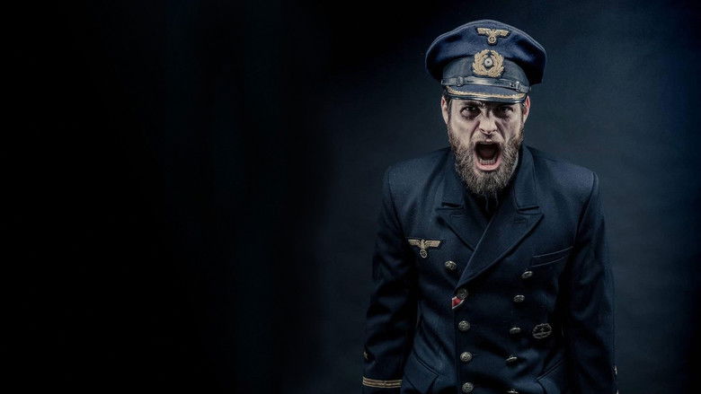 A wide, panoramic shot showing the U-boat base and the French coastal town under occupation.