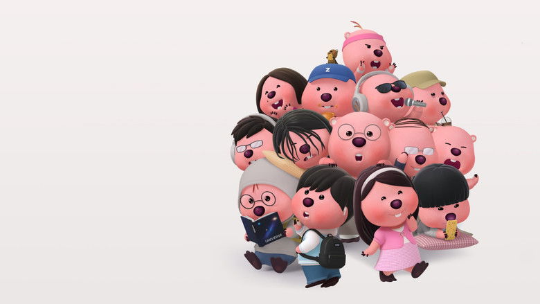 Zanmang Loopy staring blankly on the subway