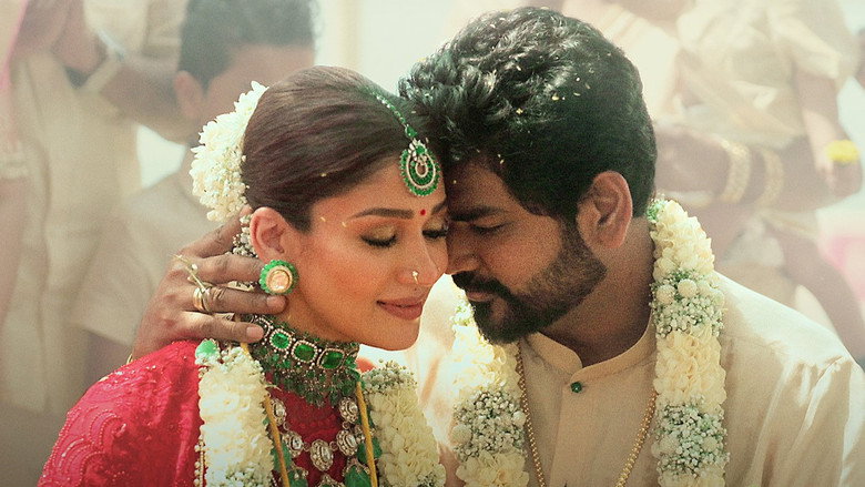 A still from the documentary showing Nayanthara in a dimly lit room, her face half in shadow, reflecting on her early career.