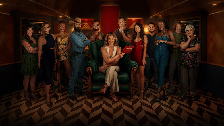 The contestants gather in the mansion’s grand living room, tension thick in the air as they prepare for another Trust Ceremony.