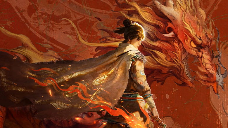 The protagonist walking through a swirling, ethereal landscape where the sky bleeds into the ground