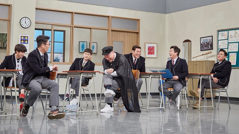 Kang Ho-dong and the cast interrogating a celebrity guest transfer student