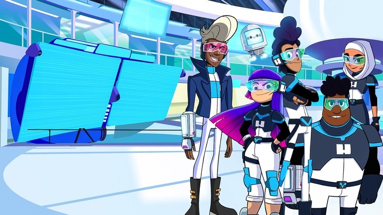 Five and Miko mid-mission, their gauntlets glowing as they prepare to capture a glitch