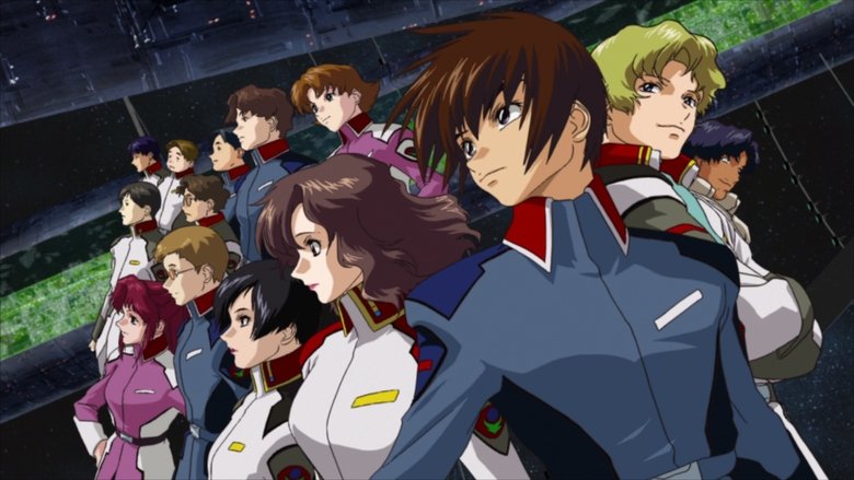 Kira Yamato in the cockpit of the Strike Gundam, his face lit by the glow of the controls