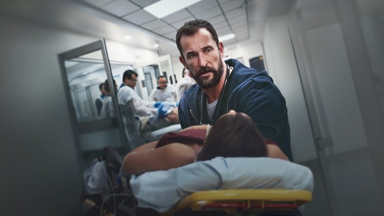 A chaotic emergency room hallway