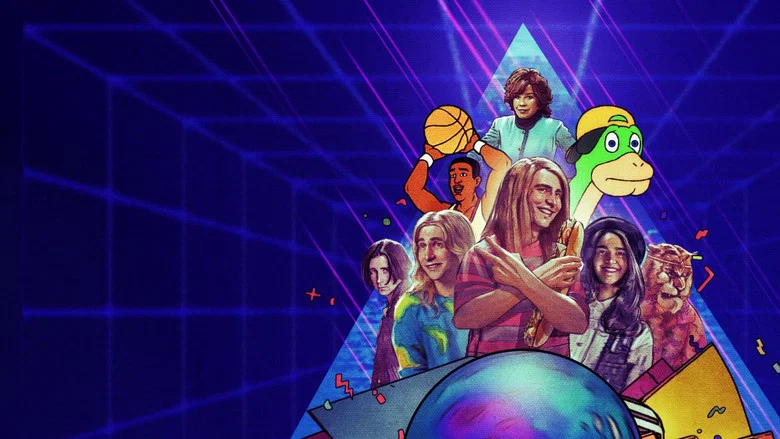 The grainy, hyper-saturated opening credits of *Saturday Morning All Star Hits!*, with twin hosts Skip and Treybor grinning manically against a backdrop of swirling psychedelic colors.