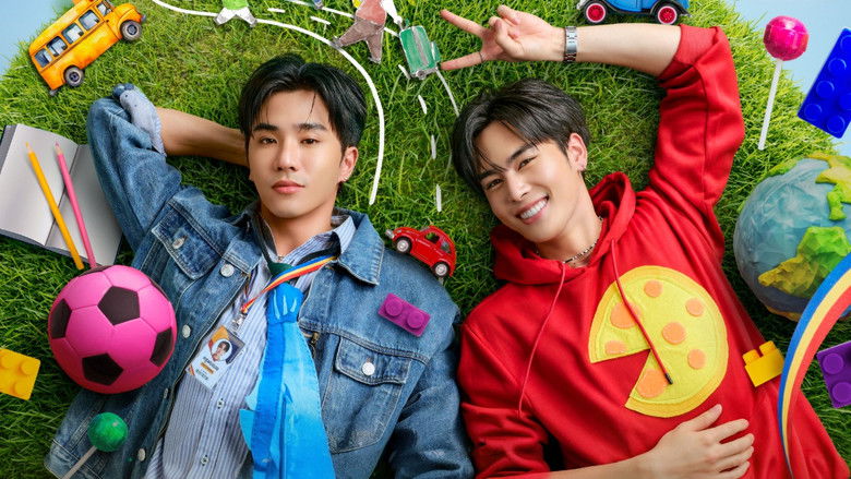 A quiet, sun-drenched classroom where the protagonist, a stern-looking man, sits alone at a desk, the silence heavy and palpable.