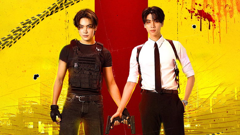 Neon-lit street scene