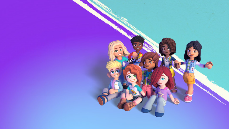 A group of LEGO minidoll characters standing in a sunlit school hallway, their expressions ranging from nervous to determined.