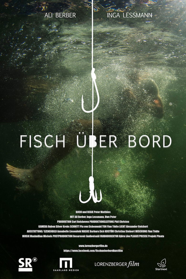 Fisch über Bord poster background