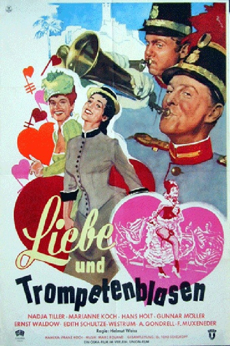 Liebe und Trompetenblasen poster background