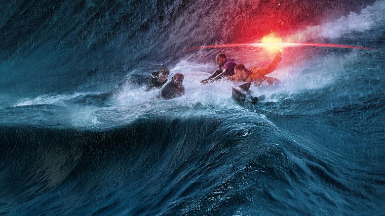 The capsized boat in the stormy ocean