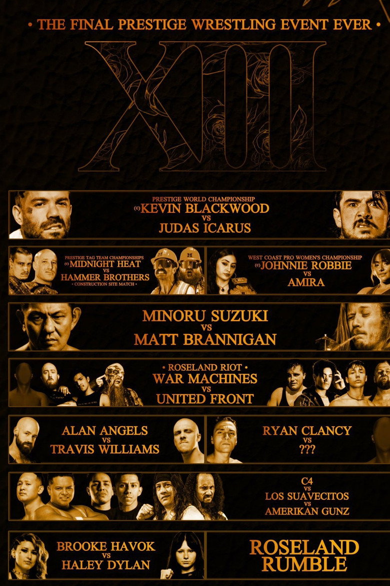 Prestiege Wrestling Roseland XIII poster background