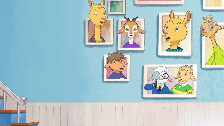 Llama Llama and his friends sitting together in a cozy, storybook-style setting, their expressions warm and attentive.