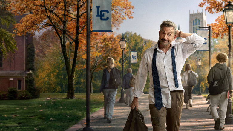 A classroom setting with soft, warm lighting filtering through the windows